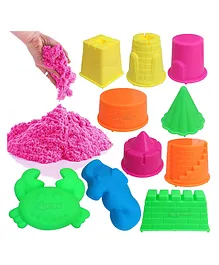 Toyshine Creative Sand With Castle Moulds Pink - 1 Kg