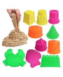 Toyshine Creative Sand With Castle Moulds Brown - 1 Kg