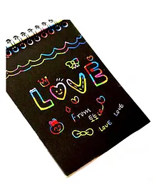 Asian Hobby Crafts Rainbow Art Scratch Paper Book Sheets With Stylus Black - 10 Sheets
