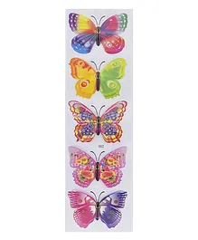 Asian Hobby Crafts 3D Butterfly Decorative Stickers Multicolour - Pack of 5 pieces
