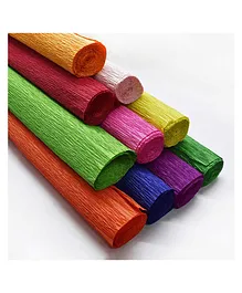 Asian Hobby Crafts DIY Flower Wrapping Crepe Paper Pack of 10 - Multicolor