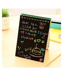Asian Hobby Crafts Rainbow Art Scratch Paper Book Sheets With Stylus - 10 Pages