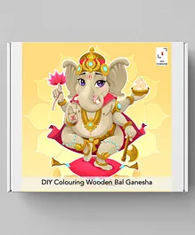 Little Canvas DIY Colouring Wooden Bal Ganesha Activity Box 12 Pieces - Multicolor