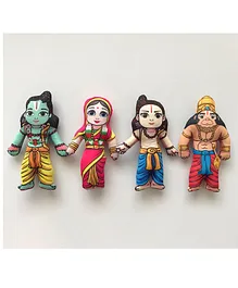 Little Canvas Ram Darbaar Plush Dolls Multicolour - Height 18 cm