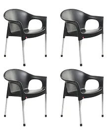 Cello Wimplast Metallo Cafetaria Chair- Black