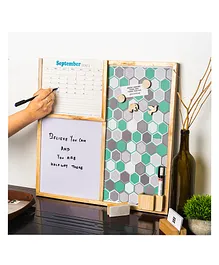 IVEI Whiteboard and Metal board with Planner - Green