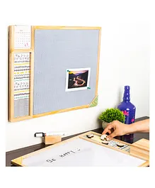 IVEI Metal board, Pinboard, Whiteboard with Calendar Set of 2- Grey