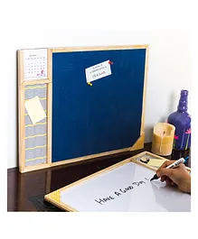 IVEI Metal board, Pinboard, Whiteboard with Calendar Set of 2- Dark Blue