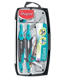 Maped Metal Open Compass - 9 Pcs Set |Geometry Box | Geometry Set | Instrument Box | Die - Casted Compass Box