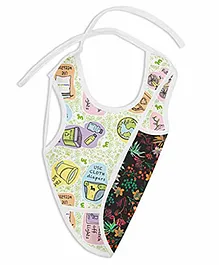 SuperBottoms Printed Apron Style Reversible Bib with Crumb Catcher - Multicolor