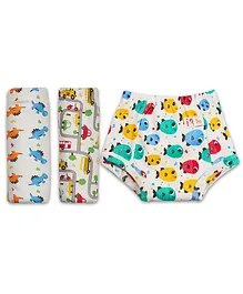 SuperBottoms 100% Cotton Padded Pant Style Padded Underwear Pack of 3 - Multicolor