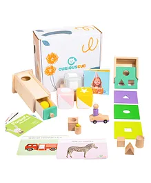 Curious Cub Montessori Learning Wooden Toys Box of 9 - Multicolour