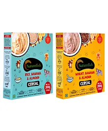 Naturelish Rice & Wheat Plus Banana & Almonds Cereal Pack of 2 - 200 gm each
