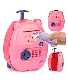 Fiddlerz Electric Money Saving Bank with Music Trolley Wheels & Password Settings - Pink