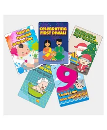 Crackles Funny Theme Baby Recording Milestone Cards - Pack of 35