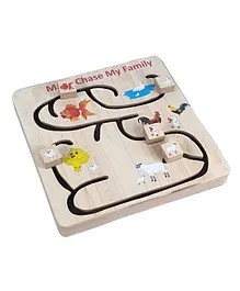 Crackles Wooden Family Chase Maze Board Game - Multicolor