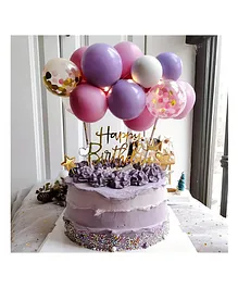 Crackles Balloon Cake Topper Decoration Multicolor - Pack of 12