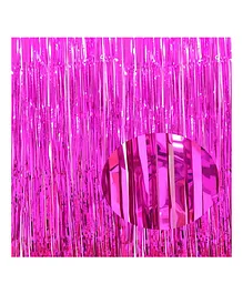 Crackles Metallic Fringe Curtains Pink Pack of 2 - Height 182 cm