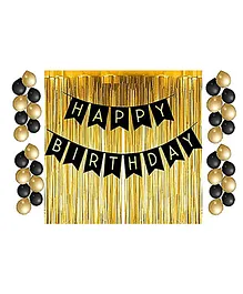 Crackles Happy Birthday Decoration Kit Golden - Pack Of 33