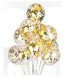 Crackles HD Balloons Set With Confetti Balloons Golden - Pack of 10