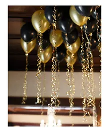 Crackles Metallic Balloons Gold Black - Pack of 50
