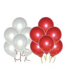 Crackles Metallic Balloons Red White - Pack of 50