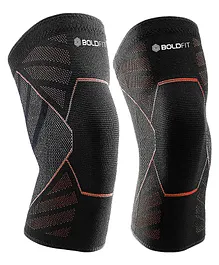 Boldfit Knee Support Large Cap Pair - Black