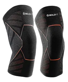 Boldfit Knee Support Extra Large Cap Pair - Black