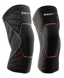 Boldfit Knee Support Medium Cap Pair - Black