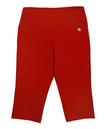 Tiny Girl Solid Capri Pants - Maroon