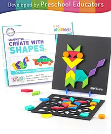 Firstcry Intelliskills STEAM Series Magnetic Create with Shapes - 102 Pieces