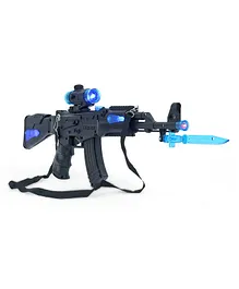 Vijaya Impex Machine Gun Toy with Dynamic Sound and Light - Black