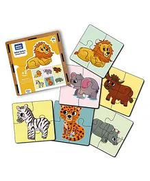 Mini Leaves Set of 6 Wild Animals Jigsaw Puzzle 24 Pieces