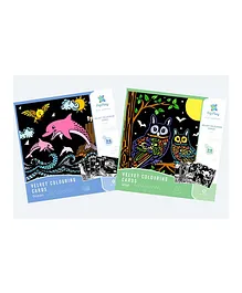 PepPlay Velvet Coloring Cards Wild And Ocean Theme - Multicolor
