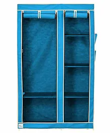 Fabura Double Door Collapsible Wardrobe With Hanging Compartment - Blue