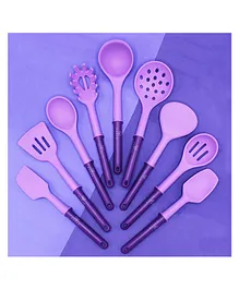 Amour Silicone Kitchen Utensils Set Pack of 9 - Purple
