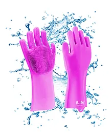 iLife Silicone Scrub Gloves - Pink