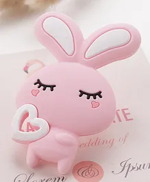 Bunny Shape Silicone Teether- Pink
