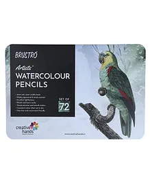 Brustro Artists' Watercolour Pencils with Tin Box Set of 72 - Multicolour