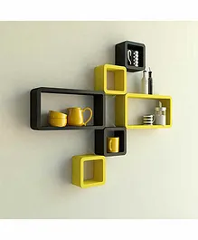 Glowbird Designer Wall Shelf - Yellow Black