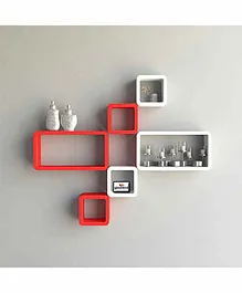 Glowbird Designer Wall Shelf - Red & White