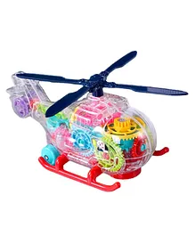 Sanjary Transparent Gear Helicopter Toy Sounding Rotating Lighting Music - Multicolour