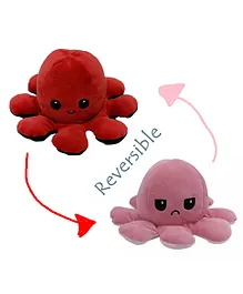 Toyingly Reversible Octopus Plush Soft Toy Red & Pink - Height 20 cm