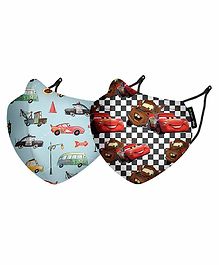 Nirvana Mattel Cars Small Face Mask - Pack Of 2