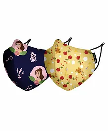 Nirvana Disney Belle & Beauty N Beast Extra Small Face Mask - Pack Of 2