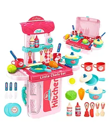 FunBlast Kitchen Play Set With Trolley Carry Case - Pink