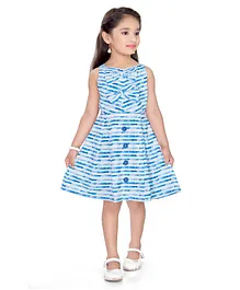 Doodle Girls Clothing Sleeveless Stripes Dress - Blue