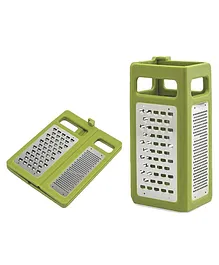 KolorFish Cheese Grater With Foldable Design & 4 Types of Blades - Green