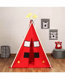 My Gift Booth Teepee Tent with Padded Mat-Red