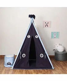 My Gift Booth Teepee Tent with Padded Mat-Navy Blue